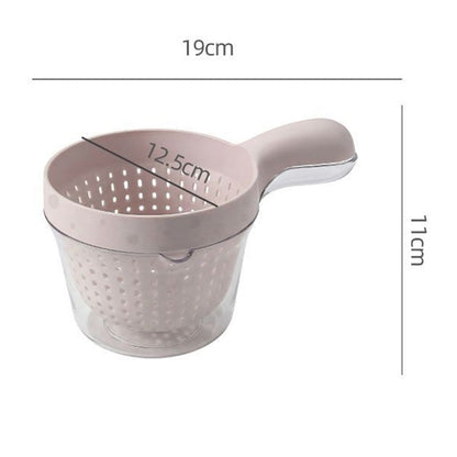 Double-Layer Fruit Washing Basket with Handle and Pour Spout