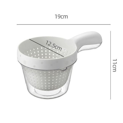 Double-Layer Fruit Washing Basket with Handle and Pour Spout