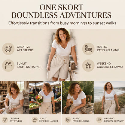 Women's Knee-Length Asymmetrical Wrap Shorts