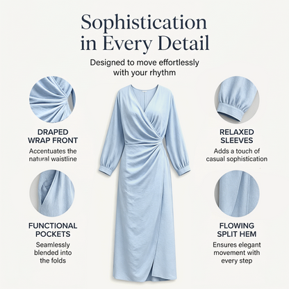 Women's Elegant V-Neck Wrap Maxi Dress