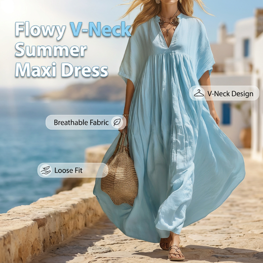 💥49% Off On The Last Day👗Women’s Flowy V-Neck Summer Maxi Dress☀️✨