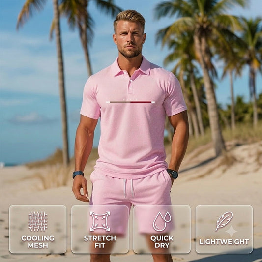 🏆LAST DAY SALE 50% OFF🔥Men's Summer Breathable Shirt and Shorts Set