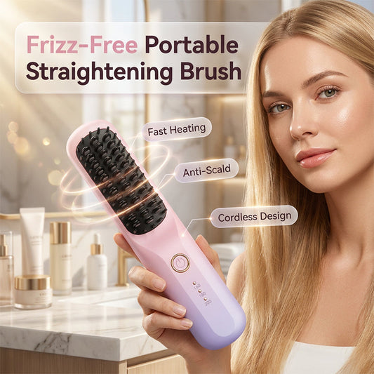 Portable Cordless Hair Straightening Brush