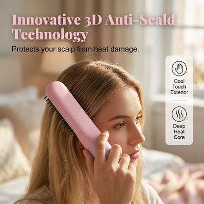 Portable Cordless Hair Straightening Brush