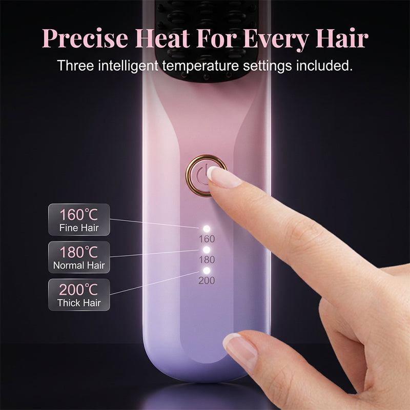 Portable Cordless Hair Straightening Brush
