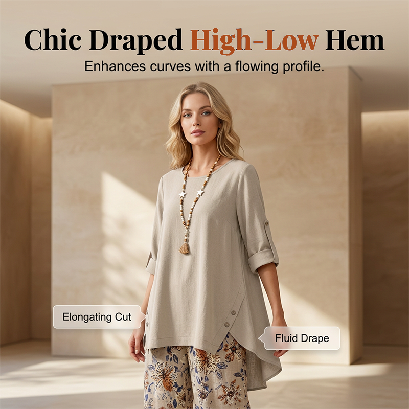 👚 50% OFF NOW! 🌿 Women's Cotton Linen Half Sleeve Top – Breathable & lightweight – Perfect for summer, office or casual days – relaxed fit with natural texture 🌸✨