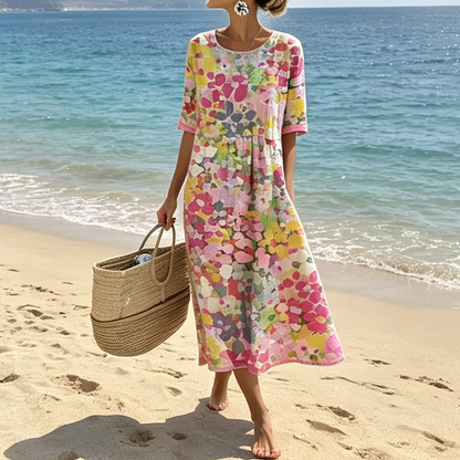 💥✨Limited-time 49% Off Special Offer 👗Women's Floral Printed Loose Fit Dress