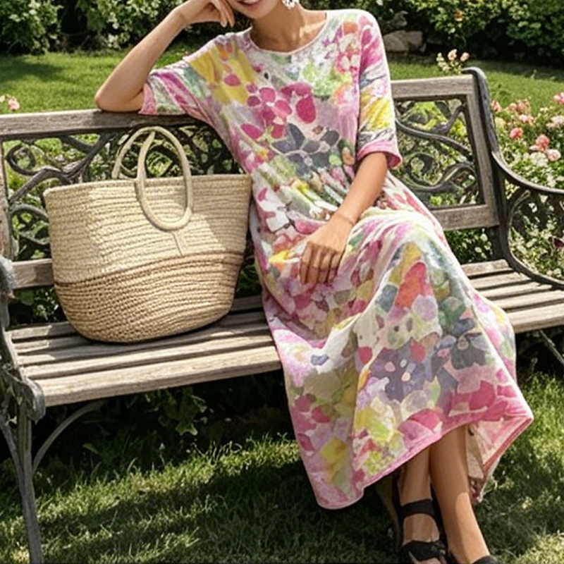 💥✨Limited-time 49% Off Special Offer 👗Women's Floral Printed Loose Fit Dress
