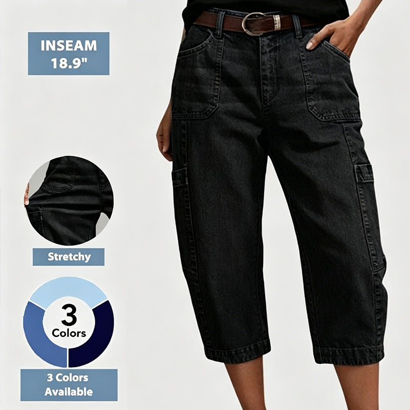 Women's Casual Stretchy Cropped Denim Pants
