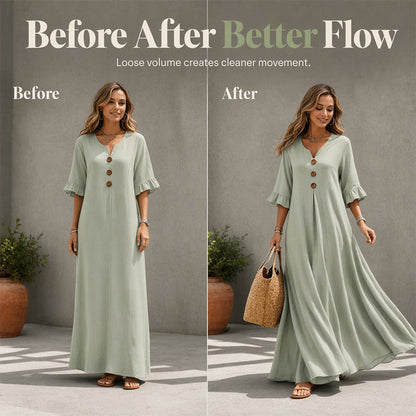 Women’s V Neck Loose Maxi Dress