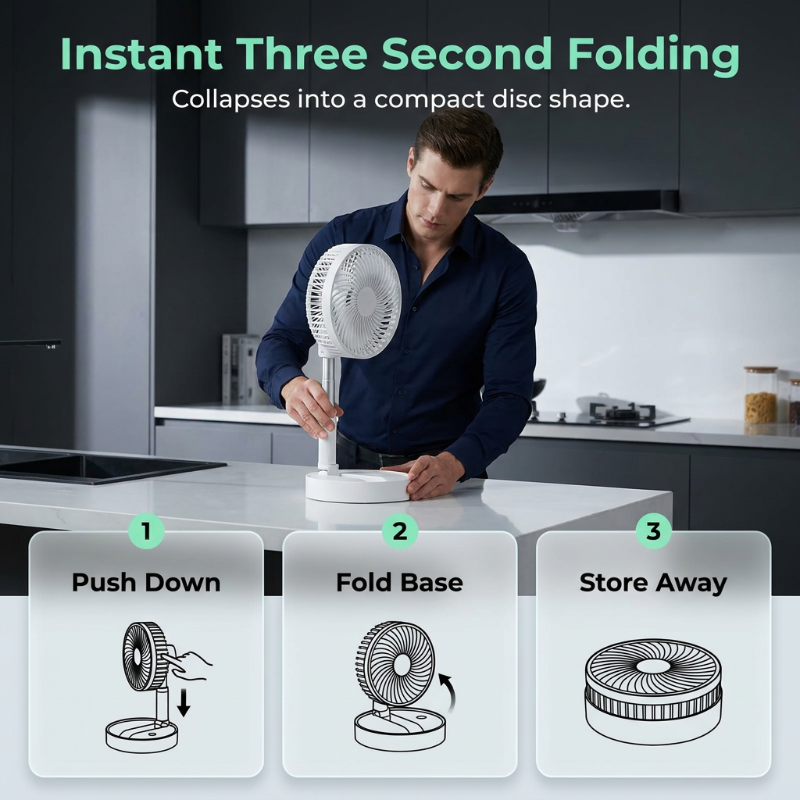 Portable Multifunctional Telescopic Floor Fan
