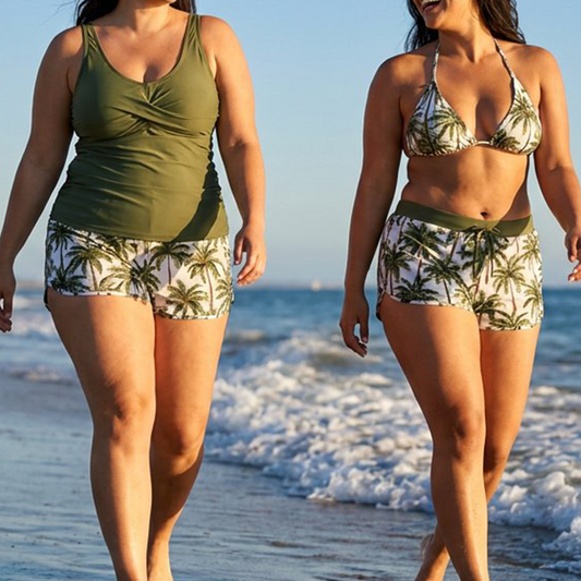 Women's 3-Piece Swimsuit Tankini Set with Shorts