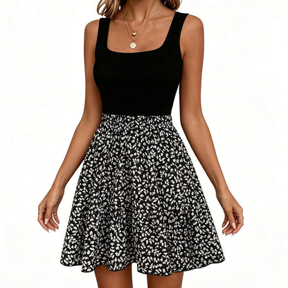 Women's Summer Square Neck Floral Dress
