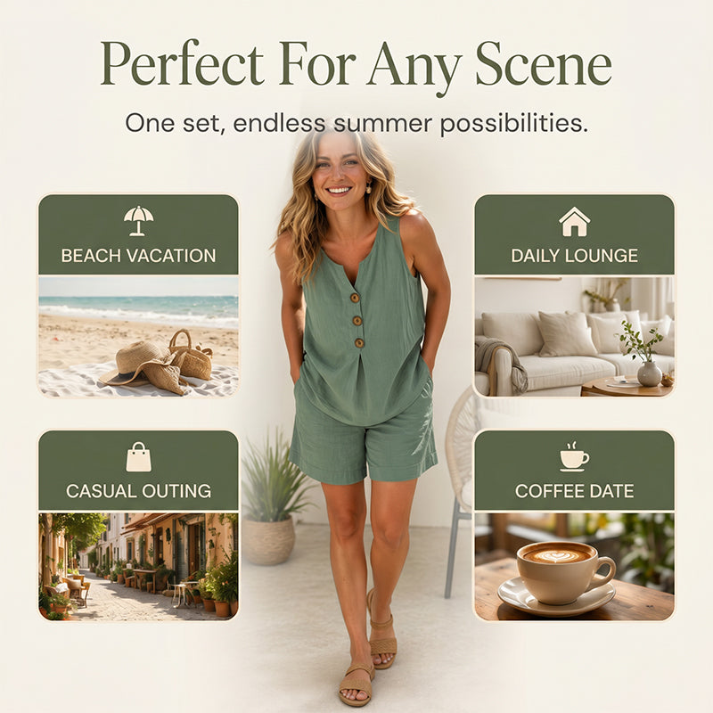 👚LAST DAY 60% OFF✨Women's Summer Casual 2-Piece Outfit – Can be worn separately or together