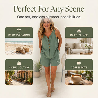 👚LAST DAY 60% OFF✨Women's Summer Casual 2-Piece Outfit – Can be worn separately or together