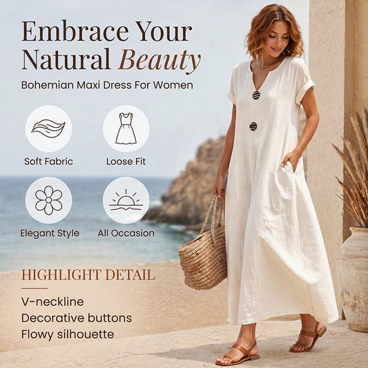 Women's Summer Casual V-Neck Dress