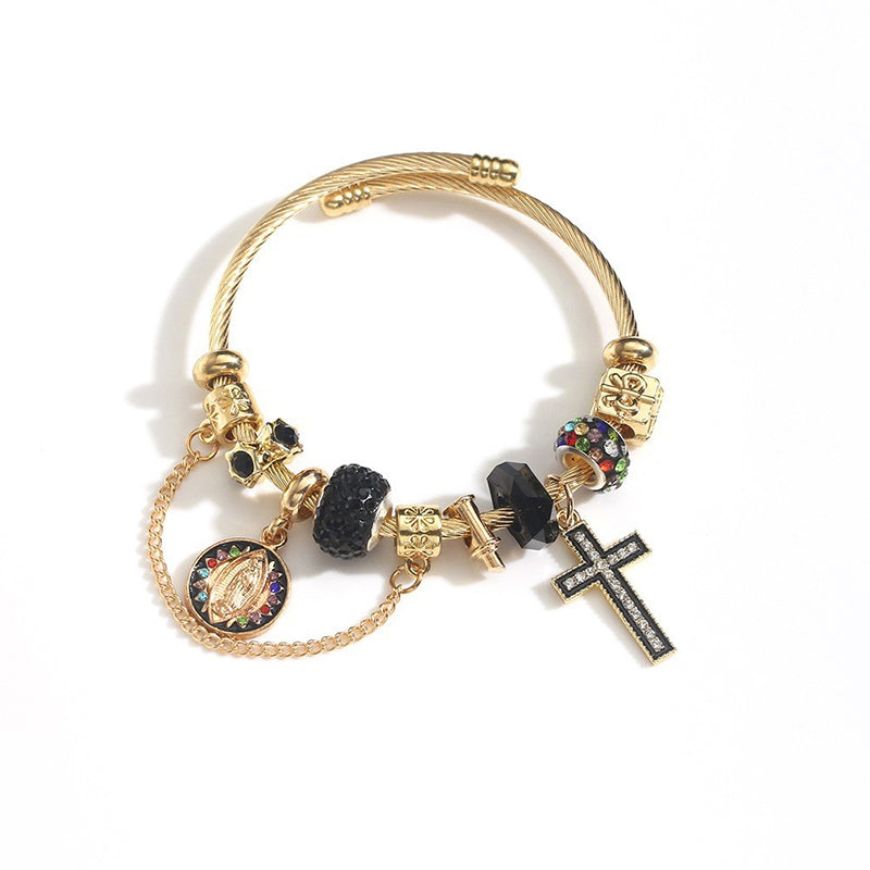 Women's Religious Cross Charm Bracelet