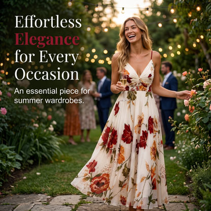 💃 New Arrivals 50% OFF💥Women's Printed Spaghetti Strap Maxi Dress – Designed to flatter with a V-neckline, adjustable thin straps & a flowing A-line silhouette. A timeless, feminine piece for warm-weather occasions 🌿