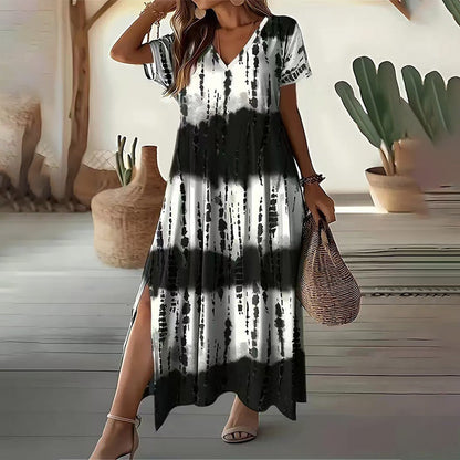 🏖️🌸Summer Hot Sale 49% OFF💃Women’s Causal V-Neck Gradient Dress