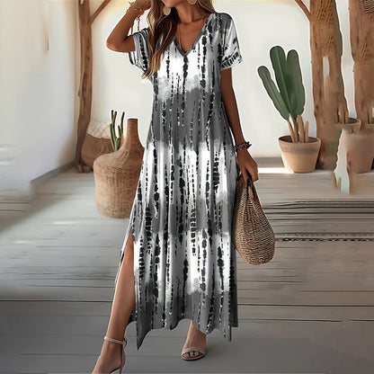 🏖️🌸Summer Hot Sale 49% OFF💃Women’s Causal V-Neck Gradient Dress
