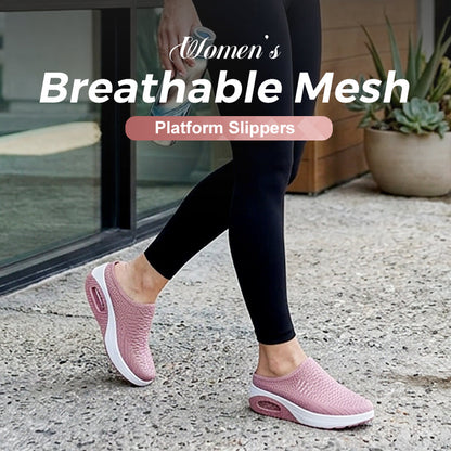 Women's Breathable Mesh Platform Slippers