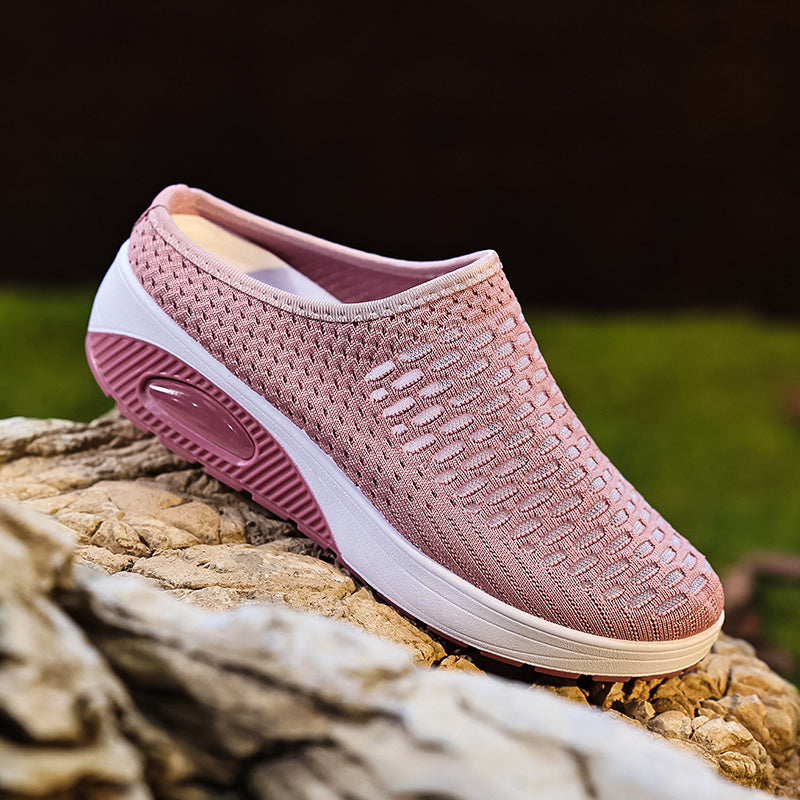 Women's Breathable Mesh Platform Slippers