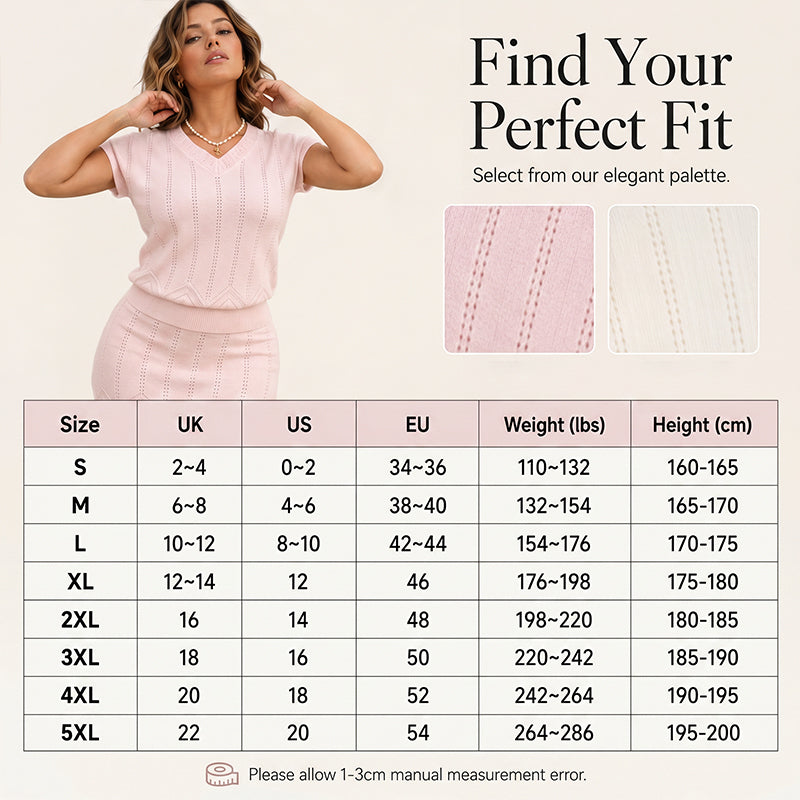 📢📢40% OFF !! ⏰Women's Summer Pointelle Knit 2-Piece Set