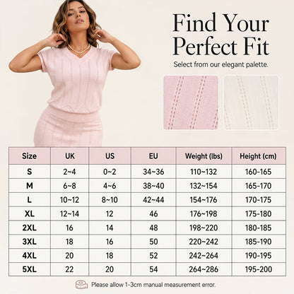 📢📢40% OFF !! ⏰Women's Summer Pointelle Knit 2-Piece Set