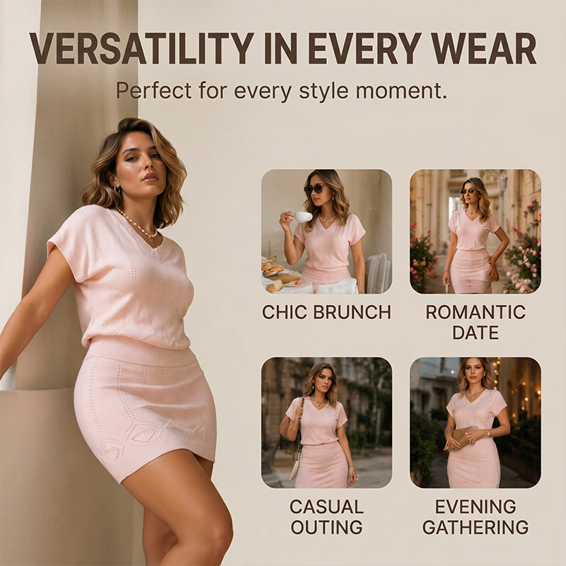 📢📢40% OFF !! ⏰Women's Summer Pointelle Knit 2-Piece Set