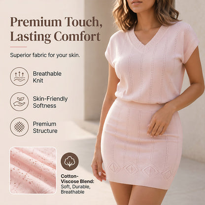 📢📢40% OFF !! ⏰Women's Summer Pointelle Knit 2-Piece Set
