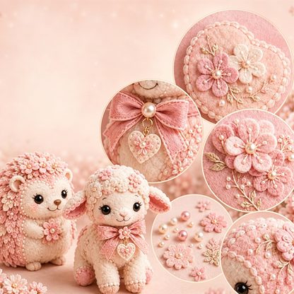 Pink DIY Felt Patchwork Kit