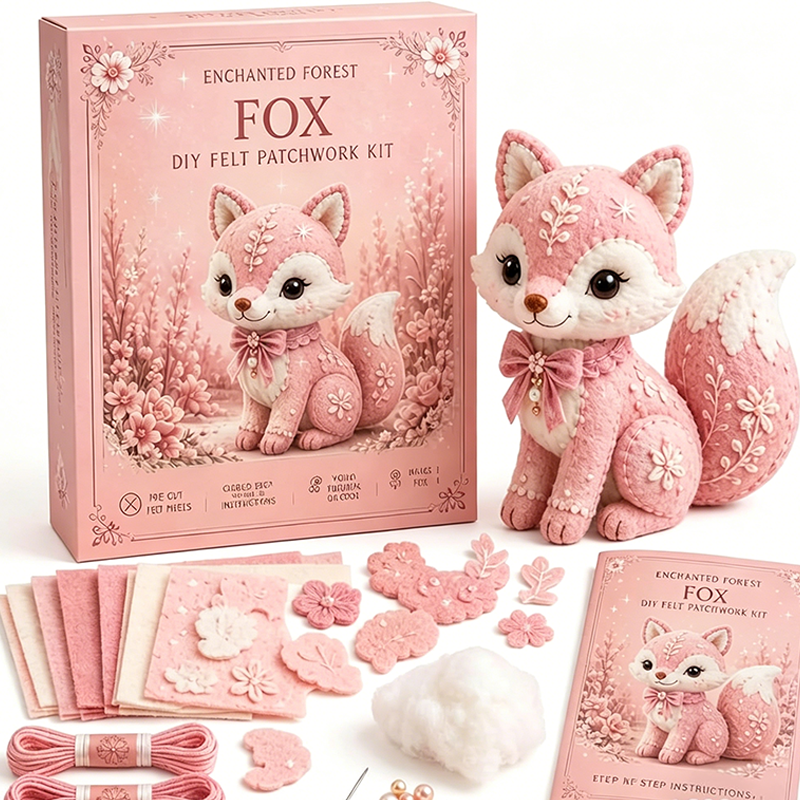 Pink DIY Felt Patchwork Kit