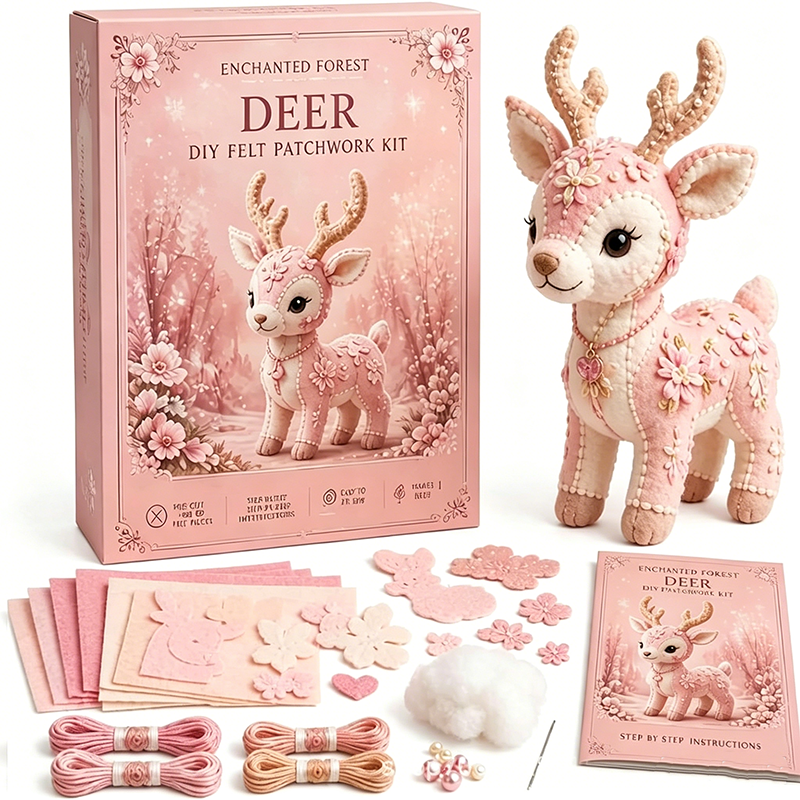 Pink DIY Felt Patchwork Kit