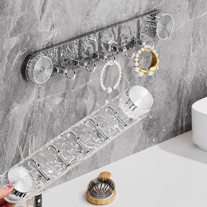 🌀 Punch-Free Ripple Rotary Suction Cup Hanger Rack