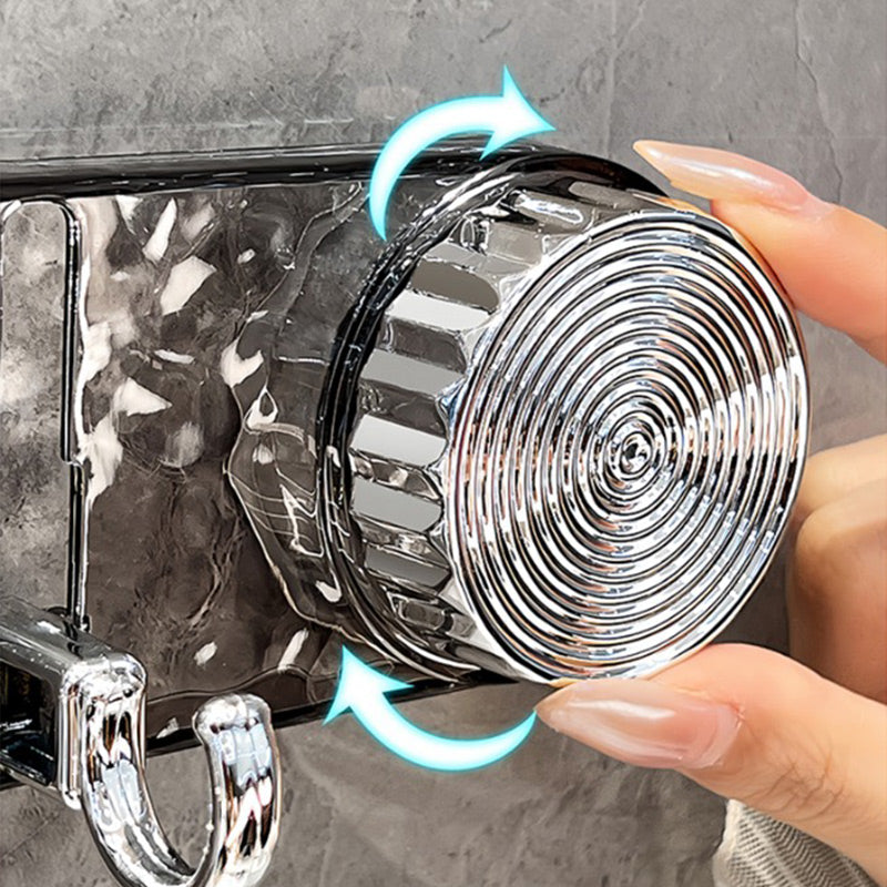 🌀 Punch-Free Ripple Rotary Suction Cup Hanger Rack