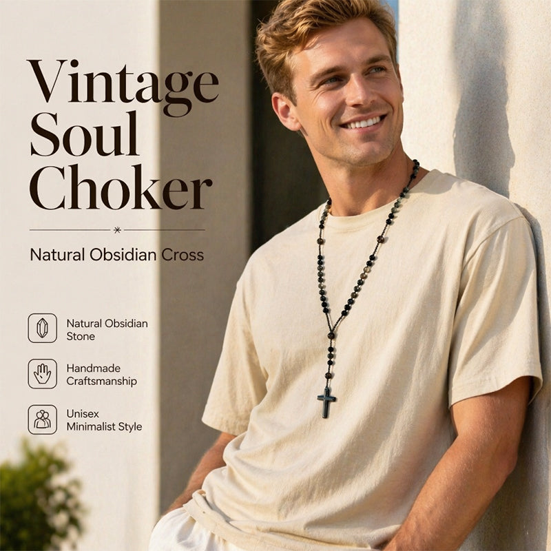 Retro Necklace with Cross Pendant
