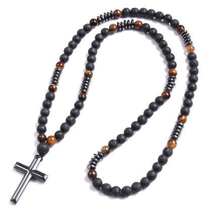 Retro Necklace with Cross Pendant