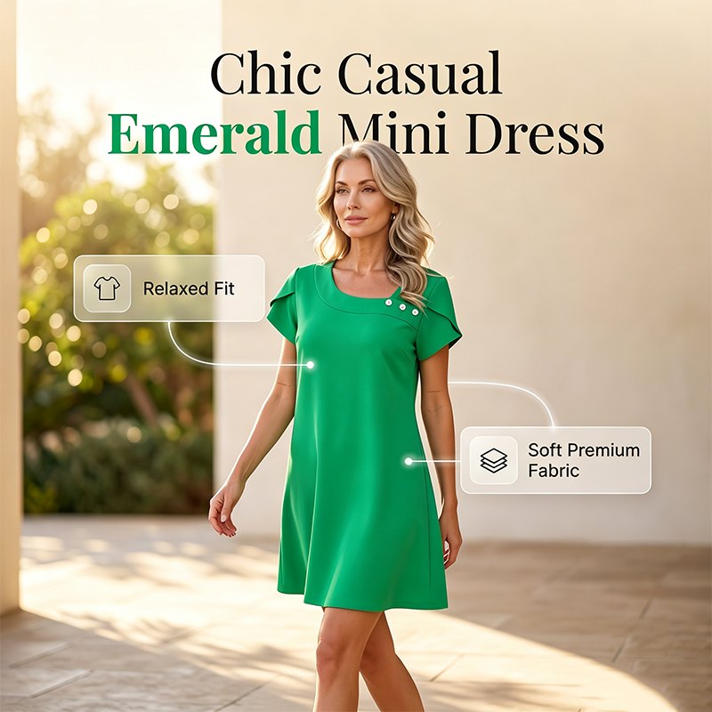 Women's Casual Short-Sleeved T-Shirt Mini Dress
