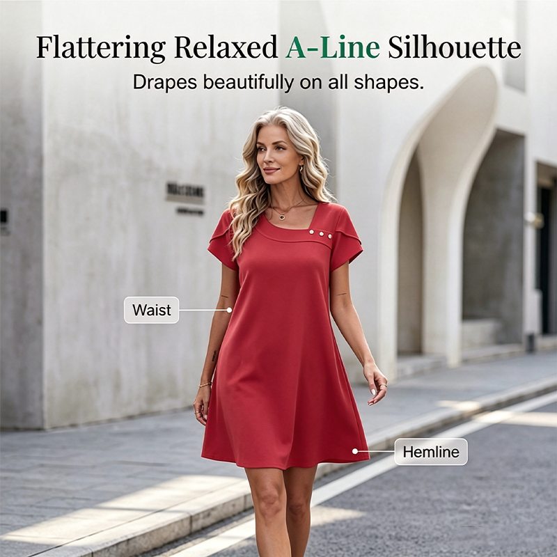 Women's Casual Short-Sleeved T-Shirt Mini Dress
