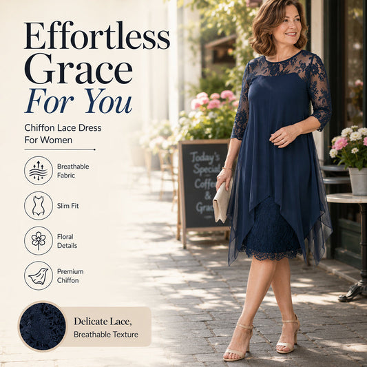📢📢49% OFF !! ⏰Women's Elegant High-Low Hem Lace Overlay Dress🌺