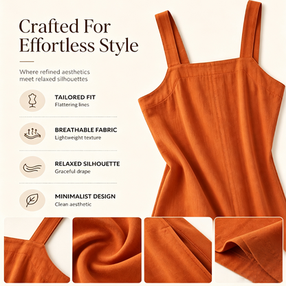 Women's Casual Wide Strap Button Jumpsuit
