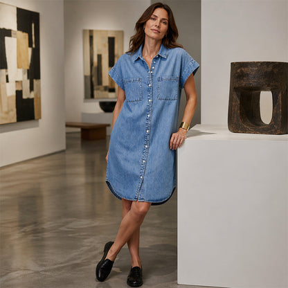 Women's Relaxed Denim Shirt Dress
