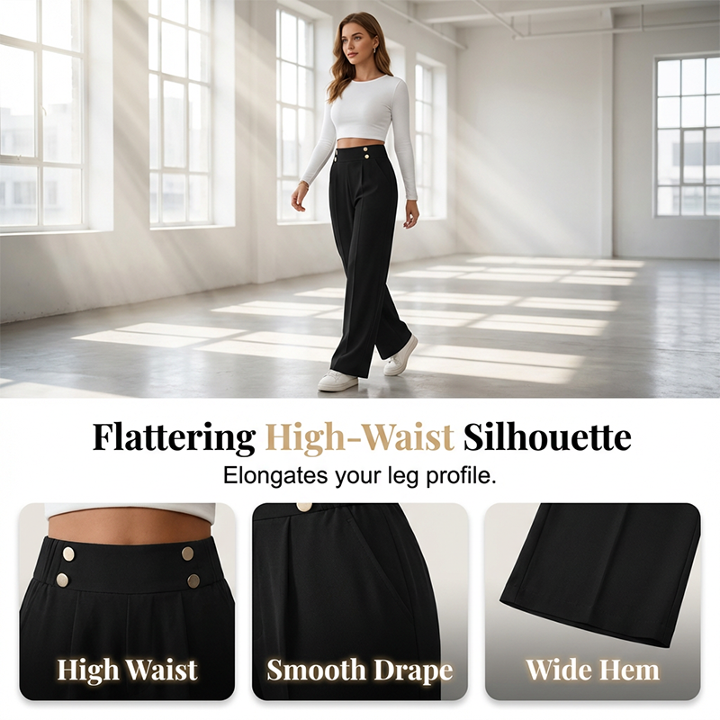 Women's High-Waist Wide-Leg Trousers