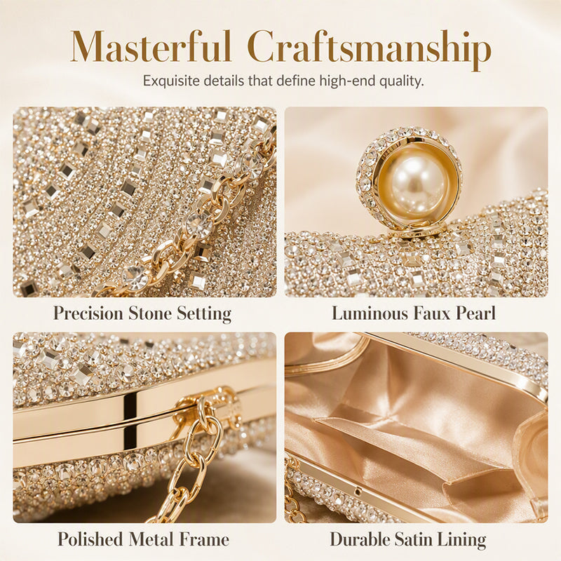 🌸 50% OFF NOW! 🌸 Elegant Pearl Clasp Evening Clutch Bag
