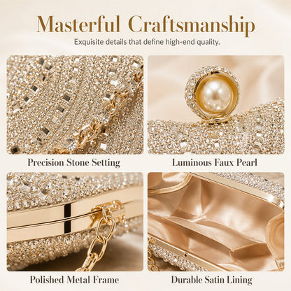 🌸 50% OFF NOW! 🌸 Elegant Pearl Clasp Evening Clutch Bag
