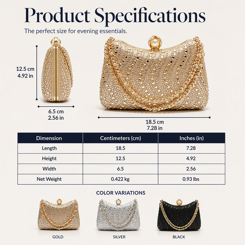 🌸 50% OFF NOW! 🌸 Elegant Pearl Clasp Evening Clutch Bag