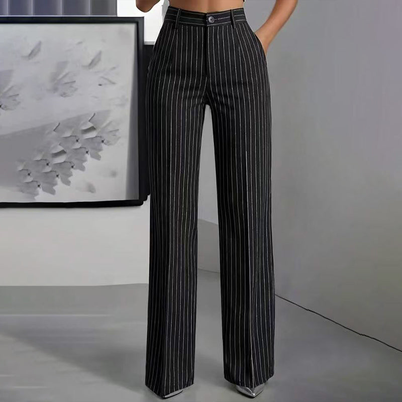 ✨Hot Sale 50% OFF 👖Women's High-Waisted Striped Wide-Leg Pants