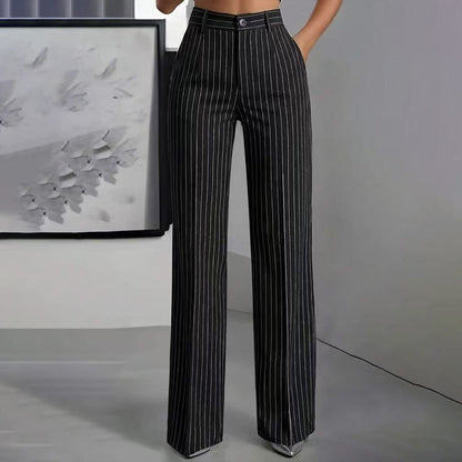 ✨Hot Sale 50% OFF 👖Women's High-Waisted Striped Wide-Leg Pants