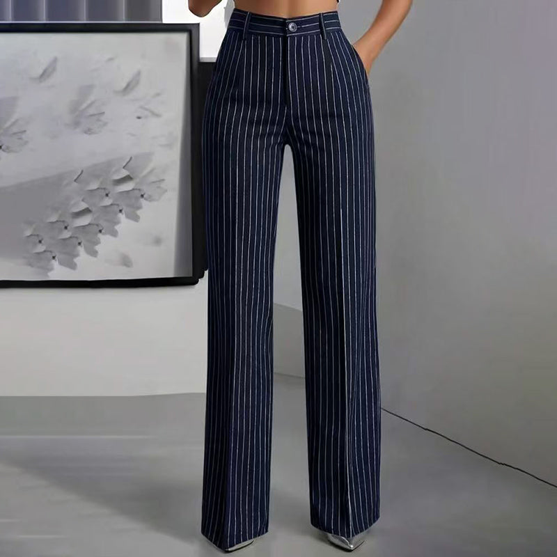 ✨Hot Sale 50% OFF 👖Women's High-Waisted Striped Wide-Leg Pants