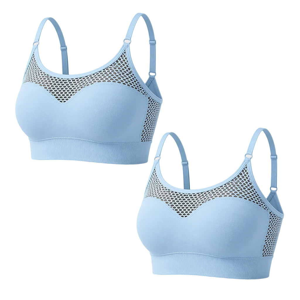 Women's Hollow Mesh Push Up Sports Bra